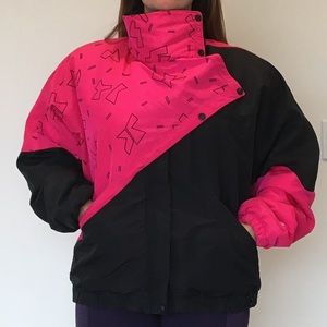 Vintage 80s Nils Neon Pink/Black Ski Jacket